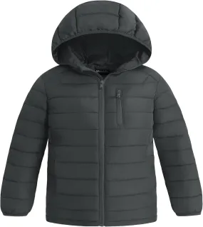 wantdo Boy's Light Puffer Jacket Packable Winter Jacket Windproof Hooded