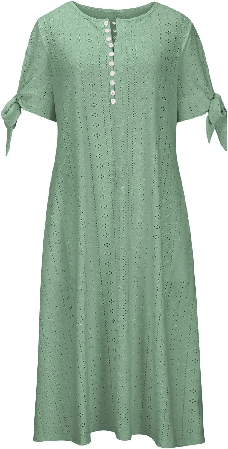 Wedding Guest Dresses for Women Casual Solid Color Wrap Maxi Dress Feminine V-Neck Beach Vacation Cruise Outfits