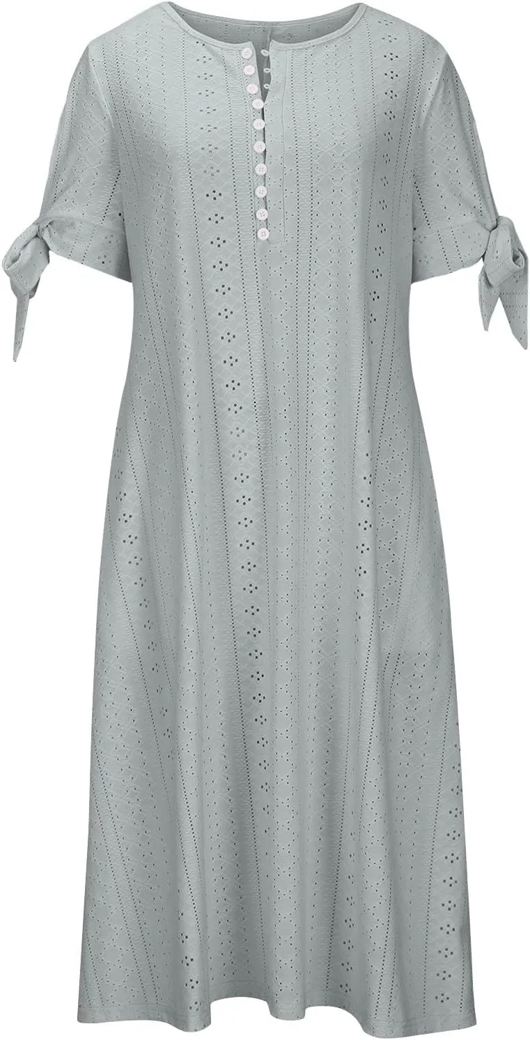 Wedding Guest Dresses for Women Casual Solid Color Wrap Maxi Dress Feminine V-Neck Beach Vacation Cruise Outfits