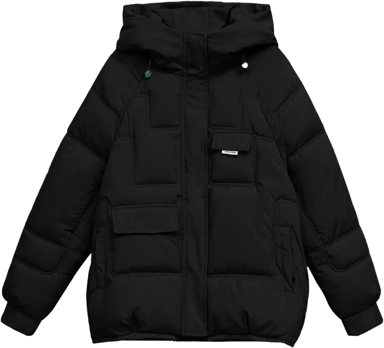 Women's Puffer Jacket Packable Quilted Light Down Jacket Oversized Short Bubble Coat Waterproof Jacket With Hood
