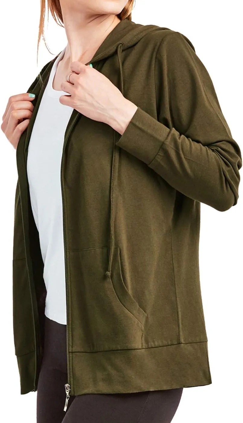 Women's Zip Up Cotton Light Hoodie Jacket