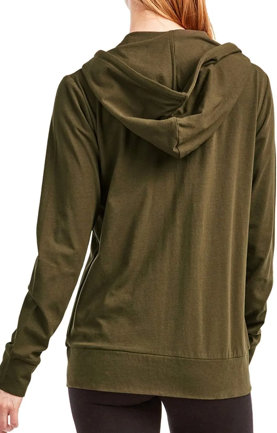Women's Zip Up Cotton Light Hoodie Jacket