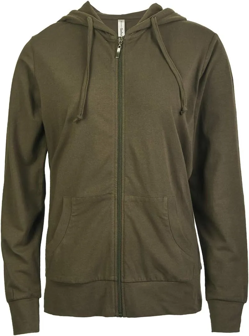 Women's Zip Up Cotton Light Hoodie Jacket